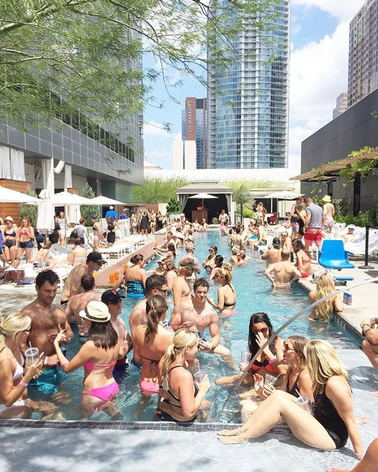 Wet deck at W Pool party Austin